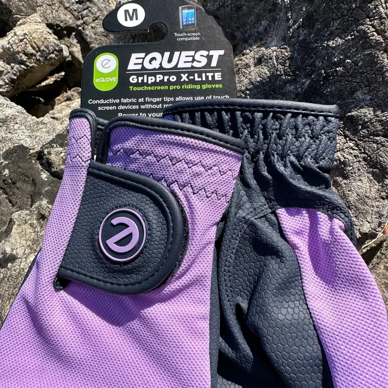 eQUEST GripPro X-LITE Lightweight Equestrian Gloves - Lilac - Plain Cuff 5