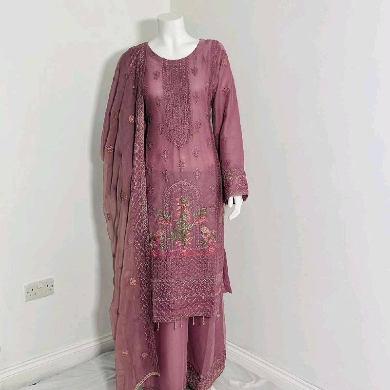 Chiffon kamez duppata and plazo trouser 6