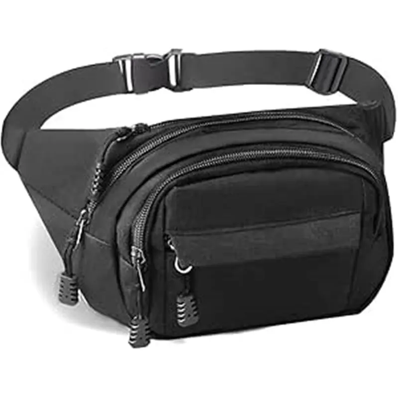 Bubag Waist Bag, Waterproof 4 Zip Pockets Fanny Pack Running Waist Pack Bag Adjustable Belt Waistpacks for Outdoors,Travel,Sport, Hiking 0