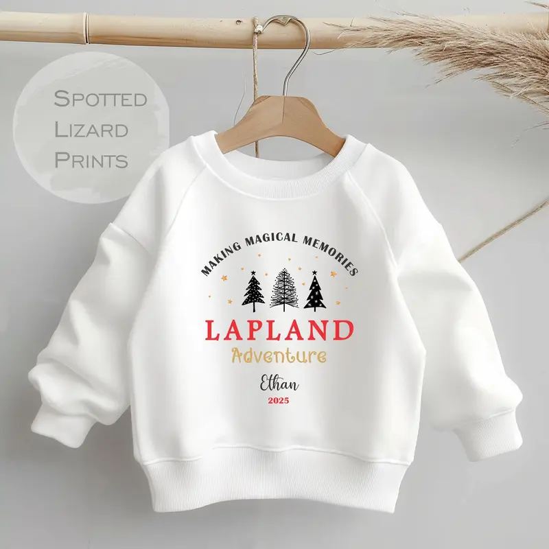 Personalised Lapland Sweatshirt 2025, Matching Family, Lapland Adventure, Children Jumper, Kids Baby Vest, Sleepsuit or T-shirt Lapland 2025 0