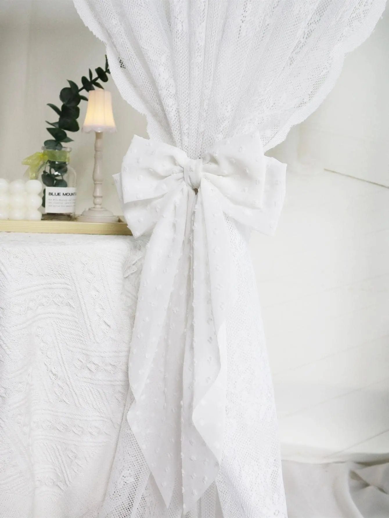 1pc Faux Pearl & Bow Decor Curtain Tieback - Perfect for Office and Home Use