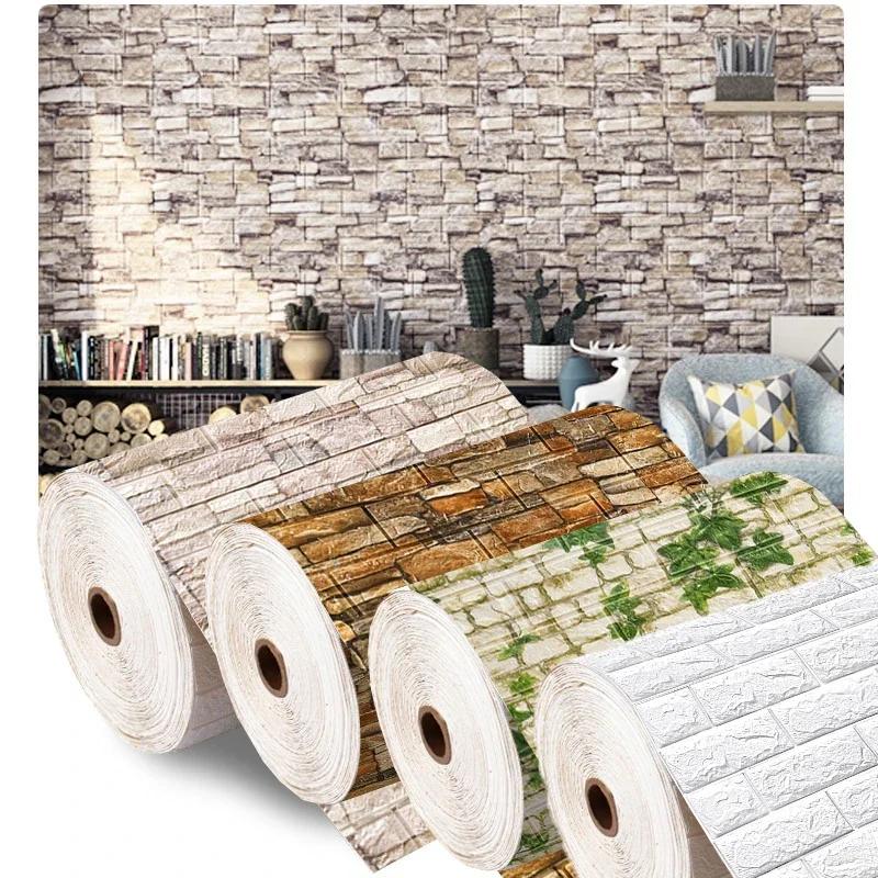 Product Introduction of 3D Foam Brick Wall Panels Stickers Self Adhesive Waterproof Living Room Wallpaper Wall Decal Home Decor Wallcovering TV Backdrop ( 70CM X 5m ) 8