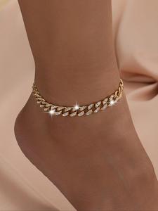 Women's Elegant Chain Design Adjustable Anklet, Fashionable Anklet for Women & Girls, Trendy All-match & Exquisite Jewelry Accessory for Birthday Gift, Elegant Fashion Accessories