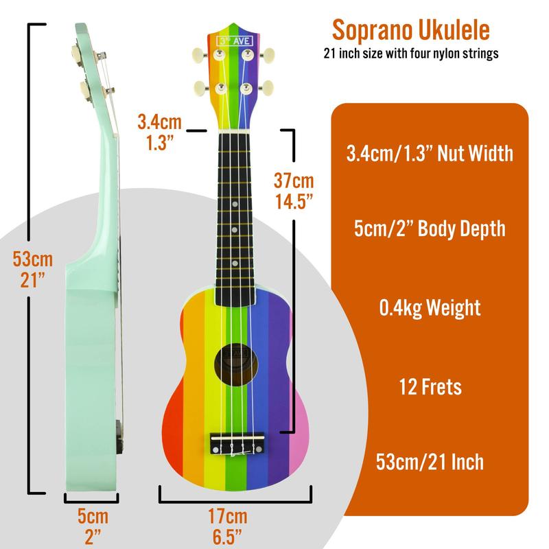 3rd Avenue Soprano Ukulele Beginner 21 Inch 4 Nylon Strings with Free Uke Bag – FREE 1 Month Online Lessons 7