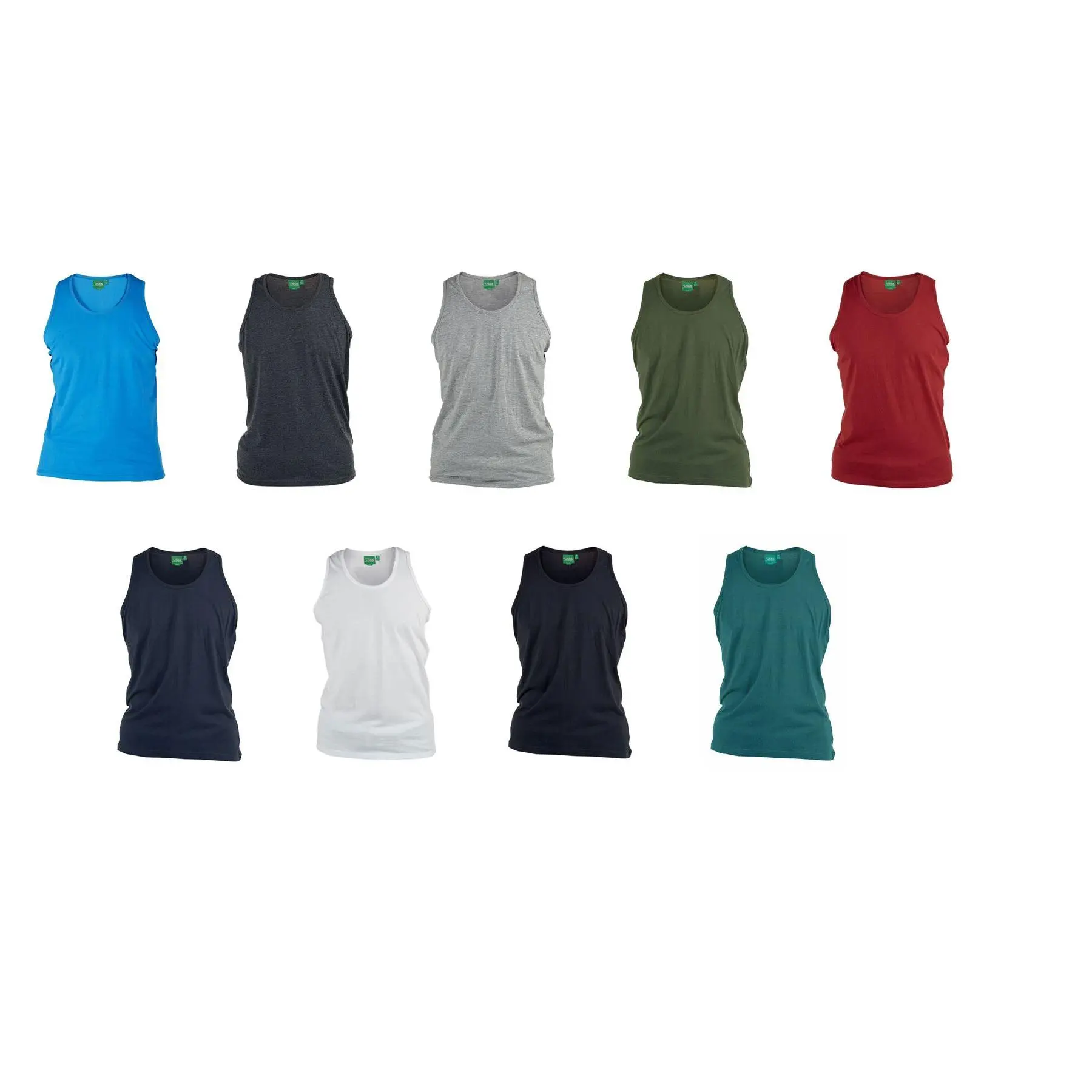 D555 Pure Cotton Long Length Vest Single Pack 8 Colours M-XXL Classic Medium