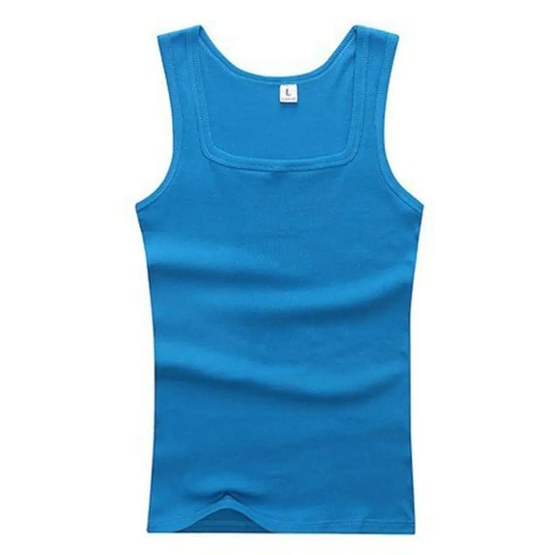 Hot Sale Summer Male clothes Women Basic Elastic tank top Pure Cotton Sleeveless Men's t-shirt Bodybuilding Fitness T-shirt Menswear Socks Gamis Bestie Operator Beige Plain 8