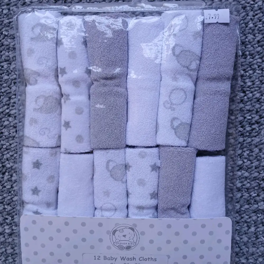 12pc baby wash cloth sets