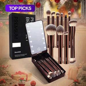 Maange Professional Soft Makeup Brush Set with Led Light Storage Box, 10pcs/set Makeup Brush with Comfortable Grip, Makeup Accessories, Travel Accessories, Makeup Sets for Beginners, Makeup Brush Holder, Makeup Tools Set, Makeup Brush Kit #TOP PICKS