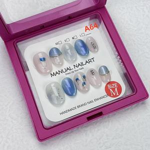 Hand-painted blue tulips make your nails look fair and elegant. They are short and refreshing in summer. Press on nails press  nails miffy  nails miffy  nails miffy  nails miffy  nails miffy  nails short  press  nails