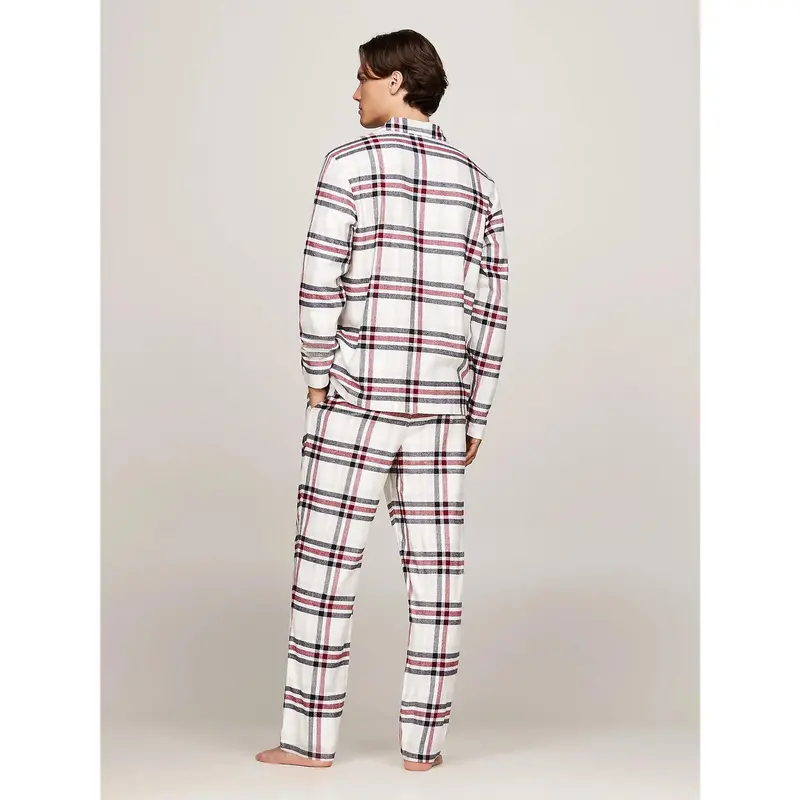 Tommy Hilfiger ORIGINAL Mens Pyjama Set Heritage Plaid Ivory Loungewear/Nightwear 1