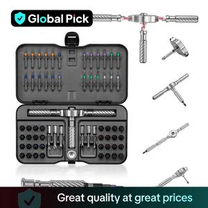 Magnetic Screwdriver Set, Multifunctional Screwdriver Set with Detachable T-shaped Ratchet Handle, Household Maintenance Tool Kit Includes Replaceable Screwdriver Bits, Heavy Duty Tool Box, Multipurpose Magnetic Precision Screwdriver, Industrial Tools