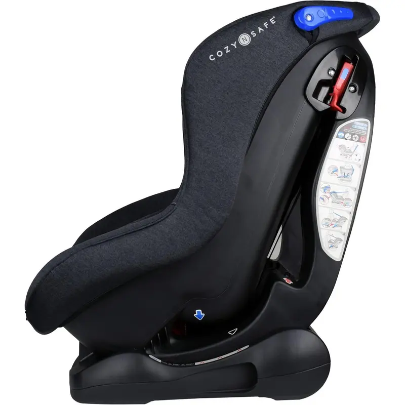 Fitzroy Group 0+1 Car Seat 0-18KG, Birth - 4 Years, 5 Point Harness, 4 Position Recline, Rear Facing from Birth to 13kg/ Forward Facing from 9kg to 18kg, Deep Padding - Black/Grey 8