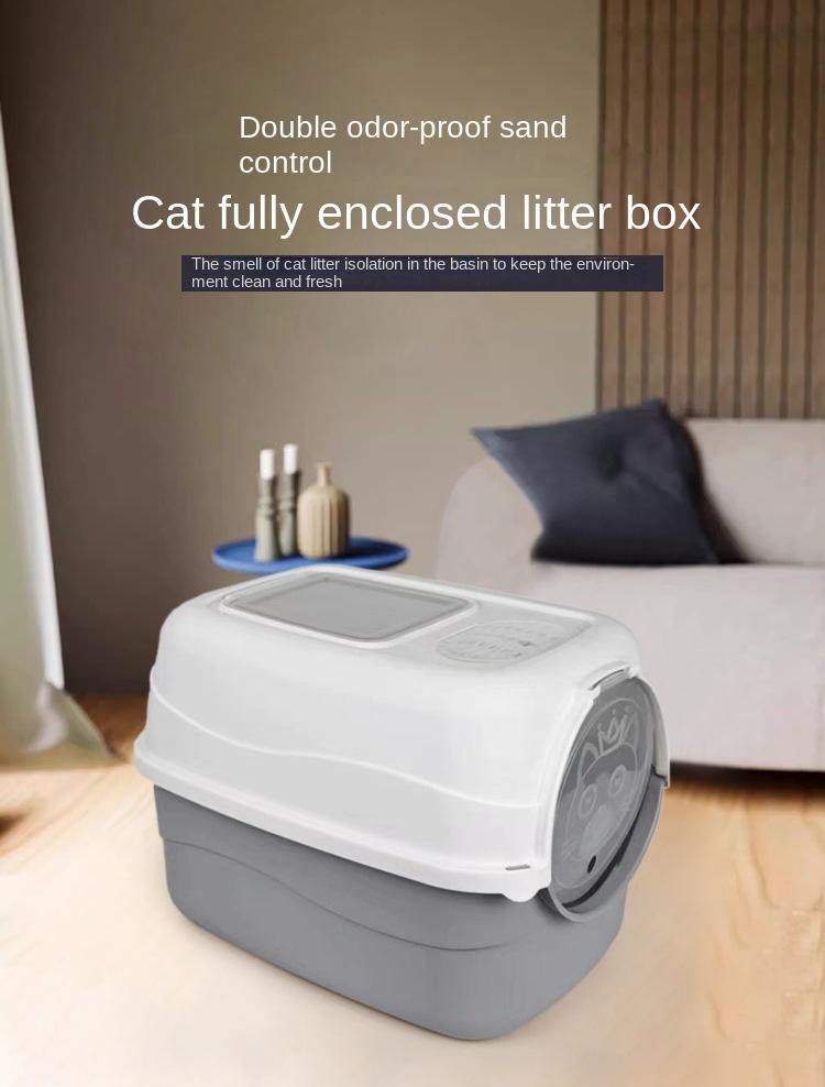 Product Introduction of Cat Litter Box Fully Enclosed Cat Toilet Extra Large Deodorizing Anti-Splash with Sand Kitten Sand Poop Box Cat Supplies 0