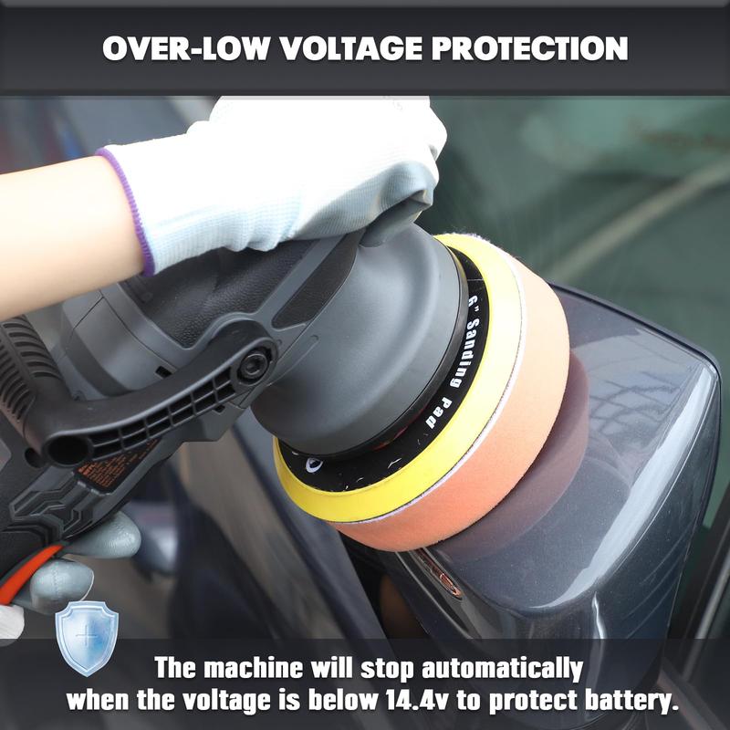Product Introduction of Cordless DA Buffer Polisher Compatible with Dewalt 20V Battery 5