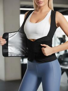Women's Adjustable Velcro Sauna Tank Top, Tummy Control Sleeveless Sauna Top for Women, Workout Gym Exercise Clothing, Sports Sauna Top
