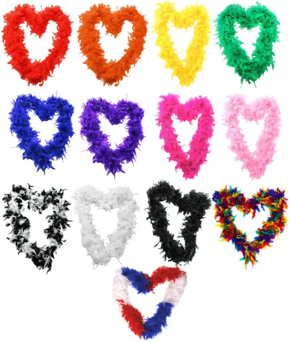 Feather Boa Fancy Dress Accessory - Thick Hen Night Accessory in 10 Colours 80g or 60g, Perfect for Flapper and 1920s Burlesque
