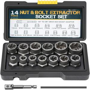 Impact Bolt & Nut Remover Set, 1 Set Universal Impact Bolt and Nut Extractor Parts, Power Tool Accessories, Metal