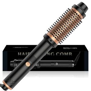 Thermal Brush, 1 Box Ceramic Tourmaline Curling Comb, Hair Curling Brush for Beach Waves, Hair Styling Tool for Home & Travel