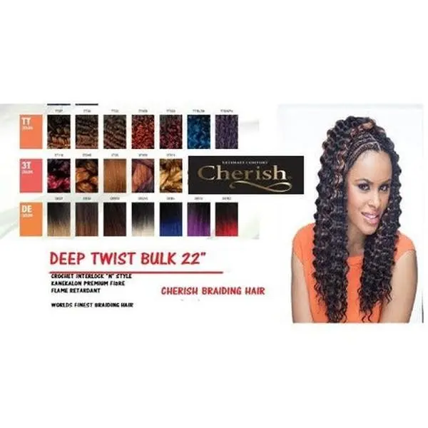 Cherish Deep Twist Bulk 22'' Synthetic Hair Braids 0
