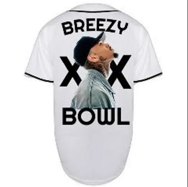 Chris Brown Tour 2025 Baseball Jersey – Breezy Bowl XX World Tour Fan Merch