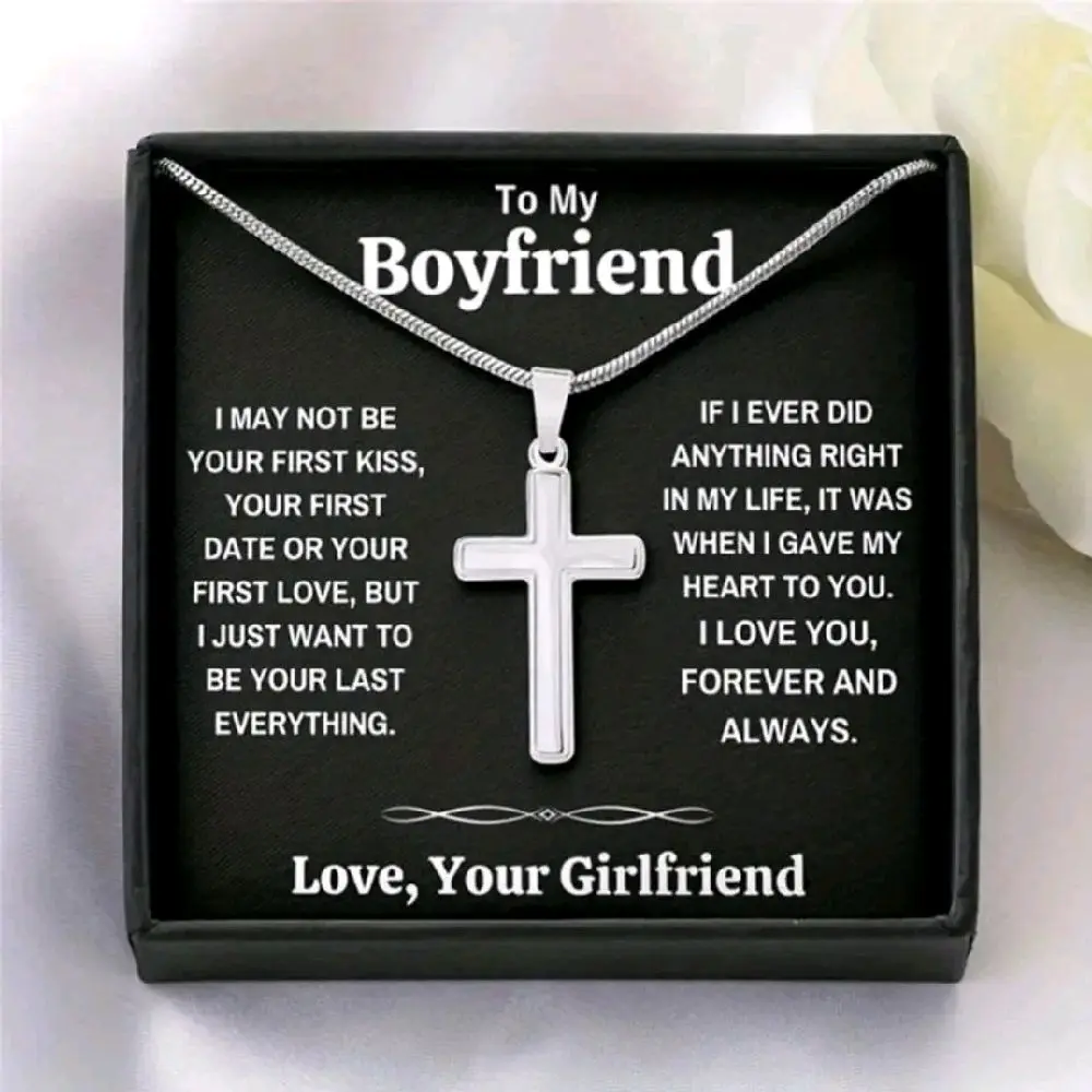 To my boyfriend  Gift boxed set. cross necklace