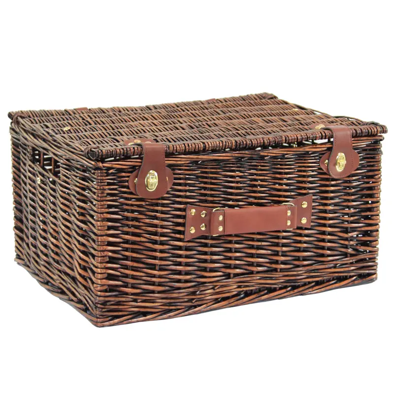 Empty Wicker Hamper Basket with Lid for Gift Baskets, Christmas Hampers, Picnics and Storage - 21" VINTAGE BROWN (54x40x27cm high) 2