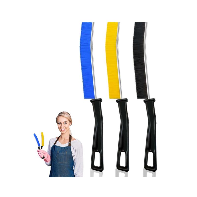 3pcs Long Handle Scrubbing Brush for Home Kitchen and Window Groove - Crevice Cleaning Brush 0