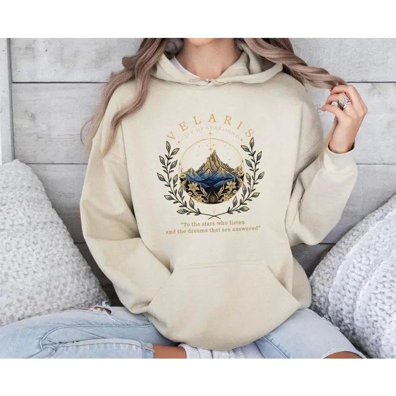 Velaris Book Hoodie, ACOTAR Velaris Pullover, City Of Starlight Jumper, The Night Court Hoodie, Night Court Top, Bookish Gift Hoodie Gildan Heavy Cotton