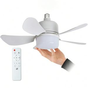 E27/E26 Base Ceiling Fan Light, Modern Design LED Ceiling Fan Light with Remote Control, Suitable for Kitchen, Bedroom and Small Space, LED Lights, Fan Light Ceiling, Lighting, Lamp, Home, White