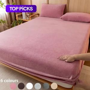 Fleece Bedding Set, 3 Counts/set Including 1 Count Fitted Sheet & 2 Counts Pillowcase without Filler, Soft Warm Bedding Set for Bedroom & Guest Room #TOP PICKS