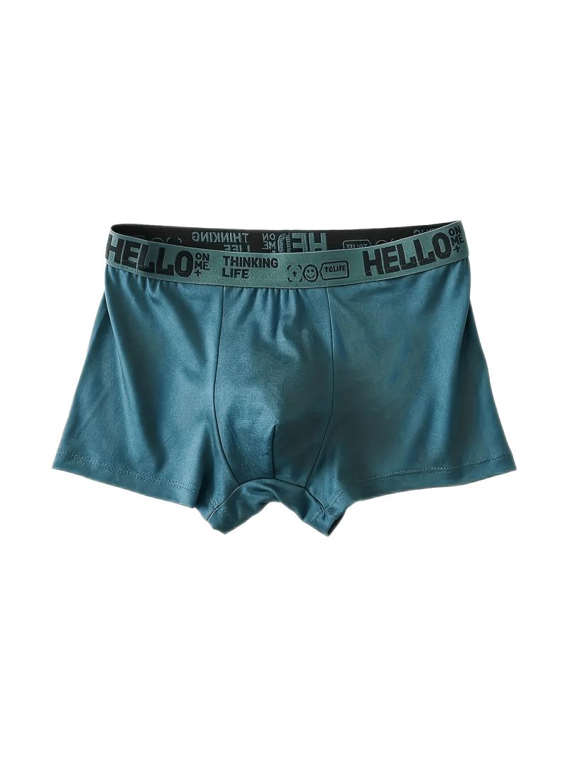 Product Introduction of Comfortable 10-Pack HELLO Men'S Boxer Briefs - Breathable Polyester 95% Spandex 5% - Fashionable Casual Sports Shortie Underwear, Medium Stretch, Solid Color Knit Fabric 18