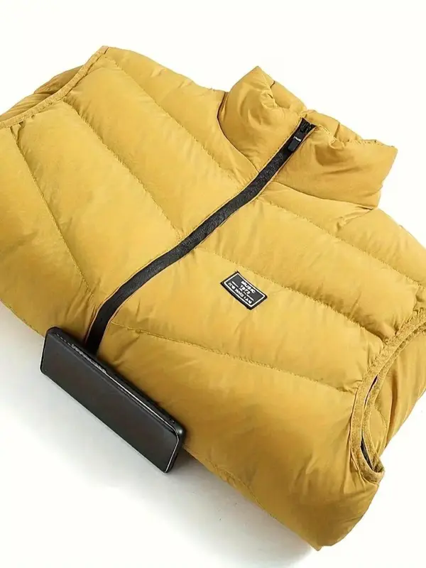 Warm Winter Vest, Men's Casual Zipper Pockets Stand Collar Zip Up Vest For Fall Winter 6