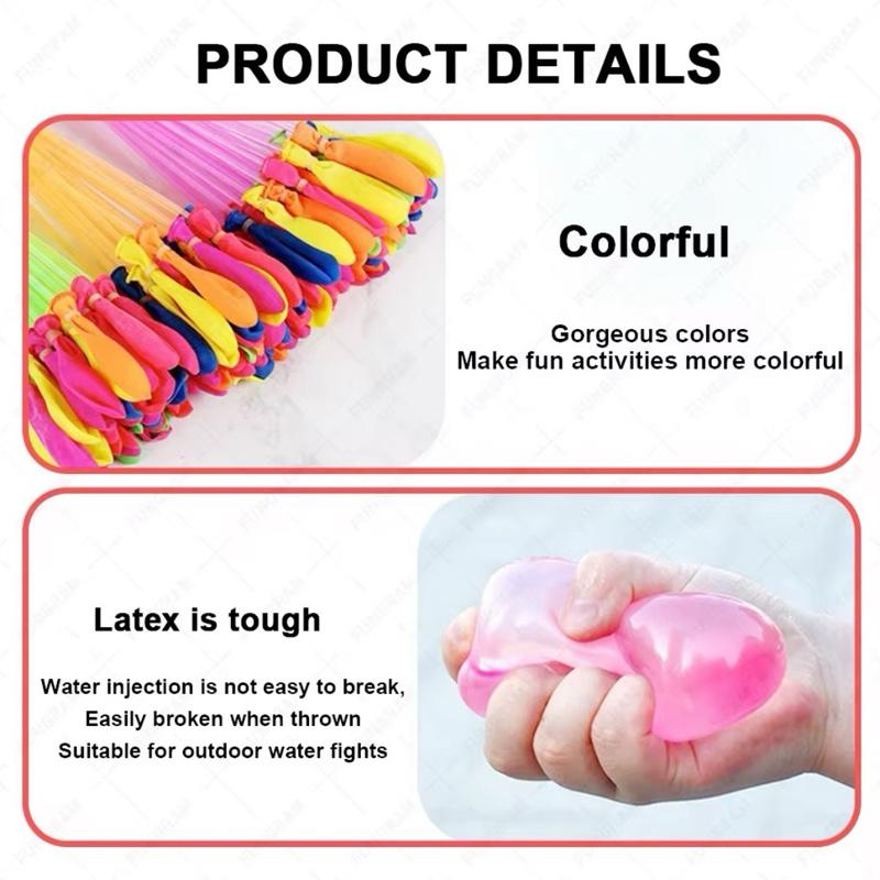 111-999 Pcs Colourful Self Sealing Magic Biodegradable Latex Small Water Balloons with Rapid Fill Hose attAchment, Self Tie Rubber-band. Perfect for Outdoor Games and Parties. 7