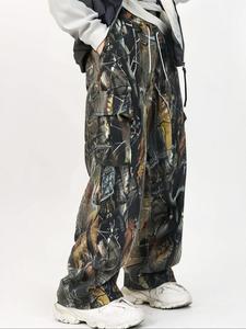 Men's Plant Print Pants, Loose Casual Comfy Trousers for Fall & Winter, Men's Bottoms for Daily Wear