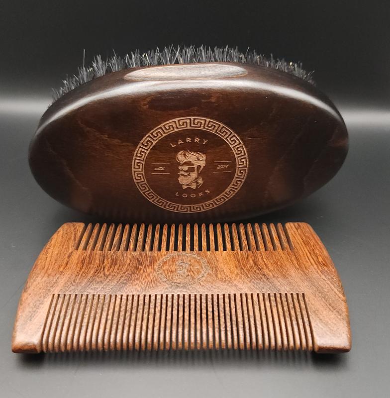Bamboo Beard Comb & Shaving Brush Grooming Kit 5
