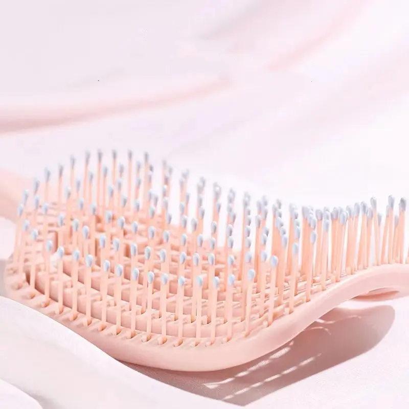 1Pcs Elastic Massage Comb Hollow Out Hair Brush Scalp Massage Combs Hair Styling Detangler Fast Blow Drying Detangling Tool 4