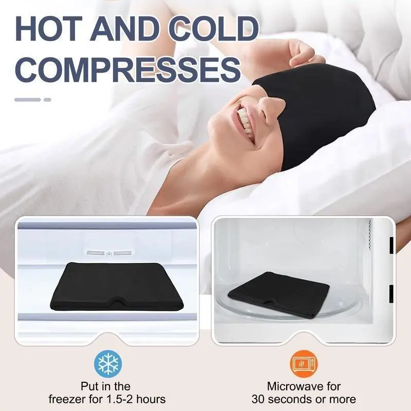 Migraine Headache Relief Cap, Gel lce Head Wrap for Tension and Stress Relief.Suitable for Home breaks, before sleep, office 4