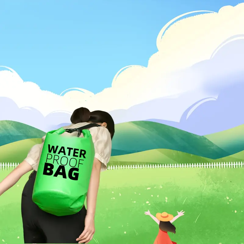 1PCS outdoor waterproof dry bag beach bag, travel necessities, beach bag, perfect leisure bag, fishing gear waterproof bag, tactical waterproof bag, foldable anti-fouling, suitable for outdoor travel, camping, motorcycles, skating and boating 8