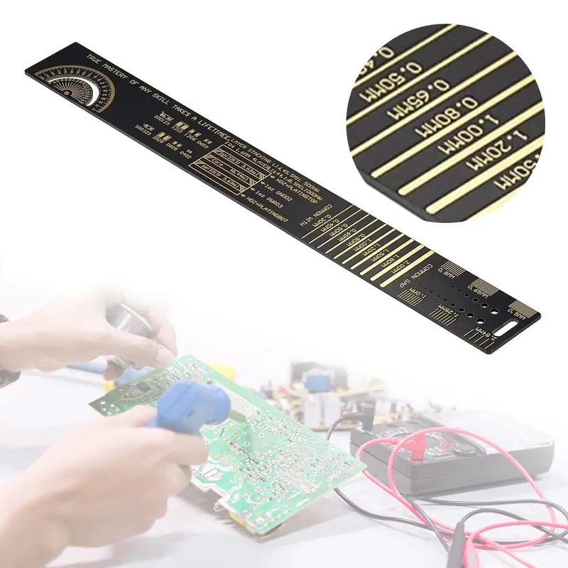 Printed Circuit Board Ruler with 180-Degree Measurements for Resistor, Capacitor, IC, SMD & More | 15cm, 20cm, 25cm 1