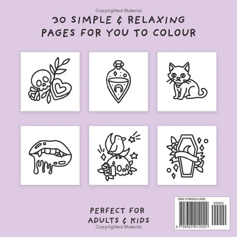 Goth Girly Colouring Book (Simple and Relaxing Bold Designs for Adults & Children) (Simple and Relaxing Colouring Books) 3