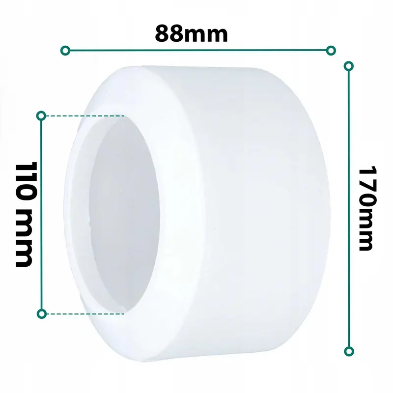 110mm Split Two-Piece White Toilet Pipe Cover Collar 3