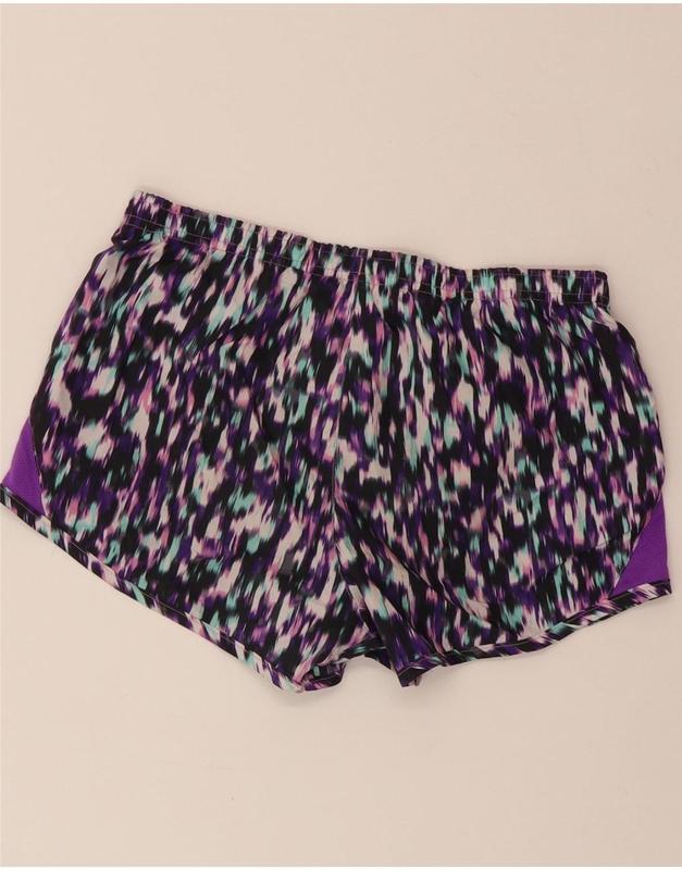 Pre-Owned Vintage NIKE Womens Abstract Pattern Sport Shorts UK 6 XS Multicoloured Polyester 2
