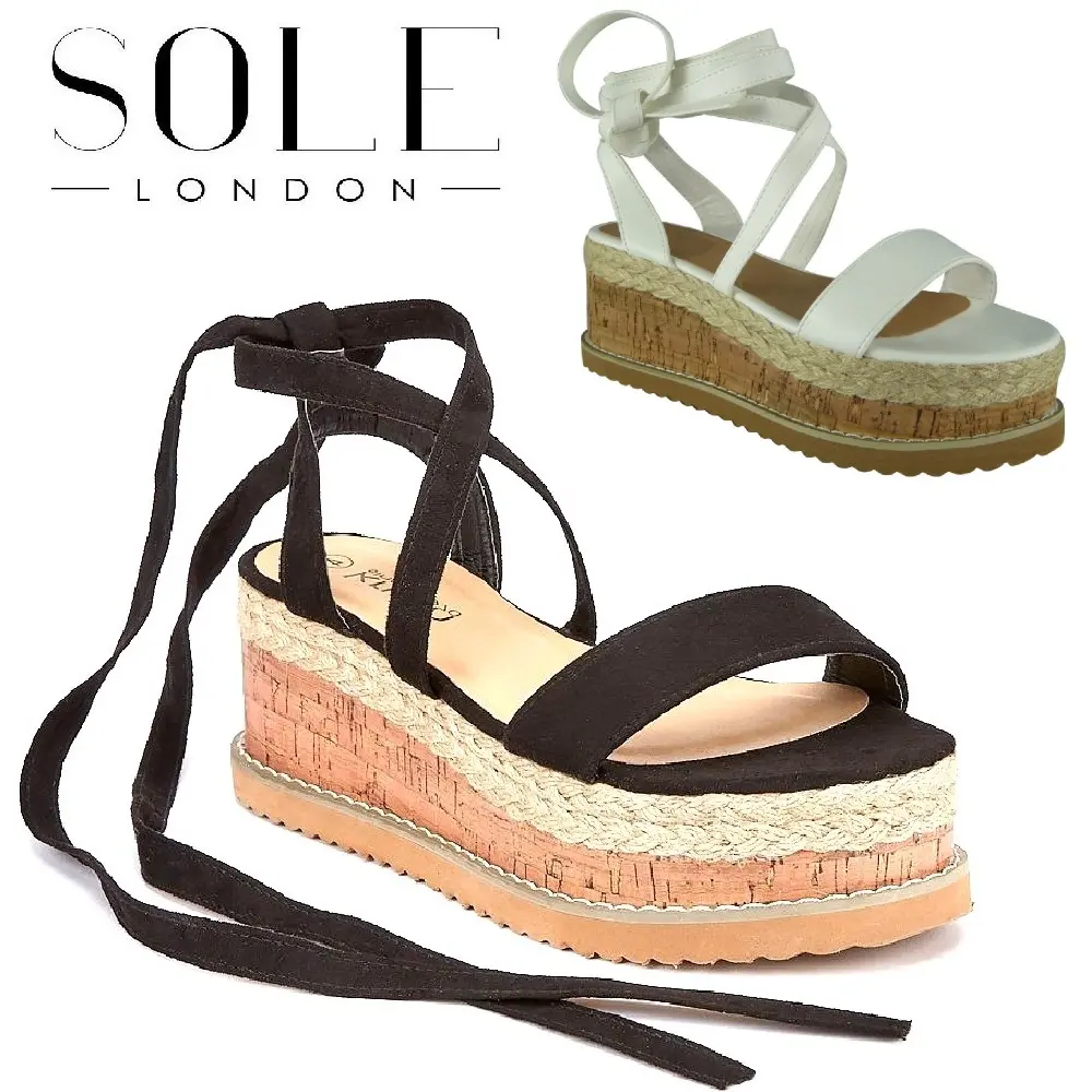 Women's Espadrilles with Ankle Tie, Mid Wedge and Platform for Summer