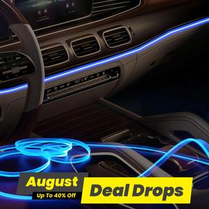 Smart Remote Control LED Light, USB Powered 64-Color Changing Fiber Optic Car Interior Ambient Light, Decorative Light for Car Home Party, Vehicle LED Dashboard, RGB Atmosphere Lights, Colorful Ambient Light