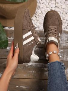 Women's Fashionable Lace Up Low Top Sneakers, Casual Comfortable Sports Shoes for Daily Wear, Female All-match Round Toe Shoes for Daily Wear