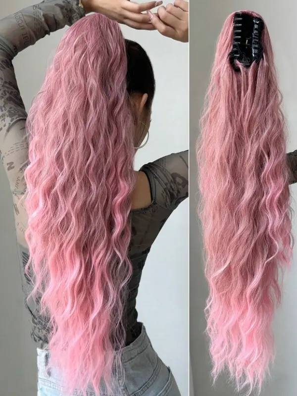 22inch long synthetic wavy Curly Ponytail hair Claw Ponytail For Women Party Daily 5