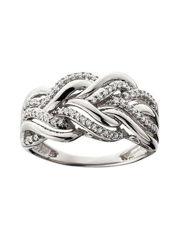 1pc Glamorous Cubic Zirconia Ring For Women For Valentine's Day Gift Wedding Jewelry,Mom,Mother,Mother's Day,Gift 3