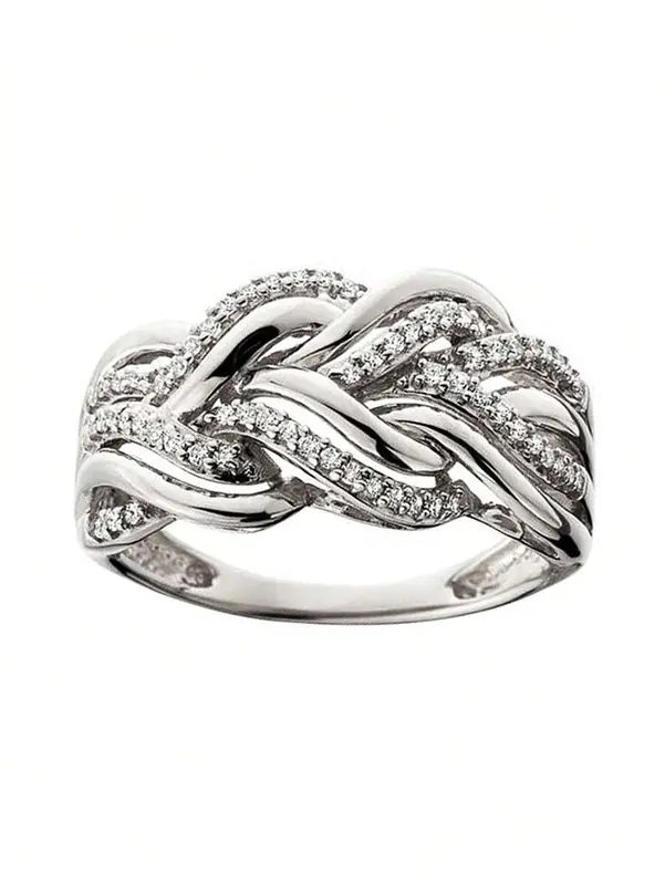 1pc Glamorous Cubic Zirconia Ring For Women For Valentine's Day Gift Wedding Jewelry,Mom,Mother,Mother's Day,Gift 3