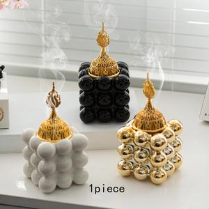 Square Ceramic Incense Burner, Modern Desktop Incense Burner, Room Scents, Home Fragrance Holder for Home Office Desktop Decoration, Household Items, Aroma Candle, Fragrance Oil Diffusers, Scent Enhancer