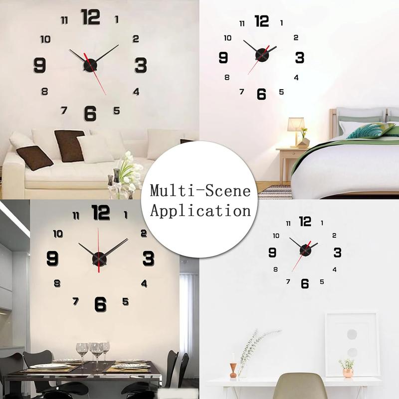 3D Frameless DIY Wall Hanging Clock Wall Stickers for Home and Office Decoration 0